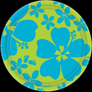Plato 17.7cm (8) HIBISCUS blue