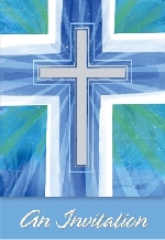 INVITE folded:JOYOUS CROSS BLU