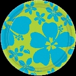 Plato 17.7cm (8) HIBISCUS blue