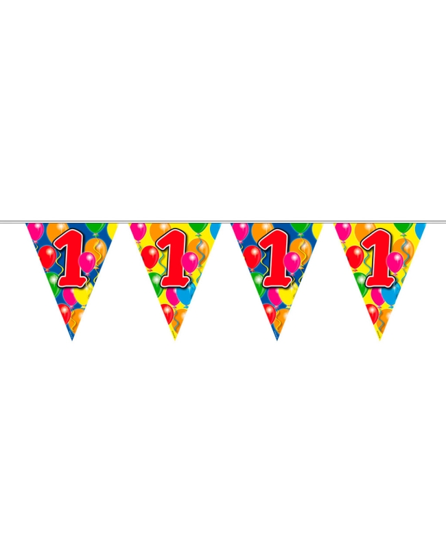 Banderin Globos Nº 1 Plastico 10m