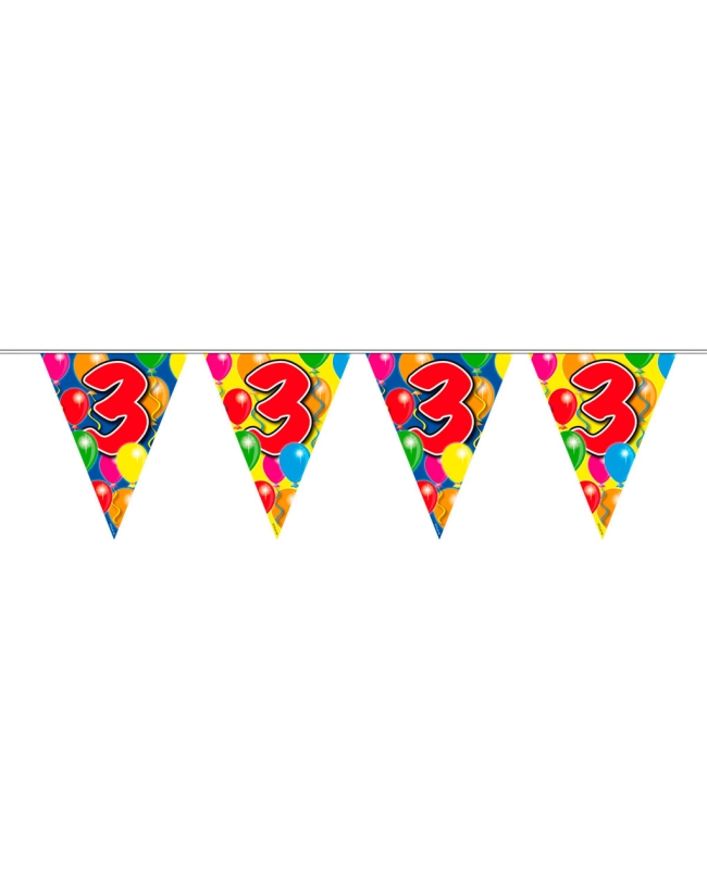 Banderin Globos Nº 3 Plastico 10m