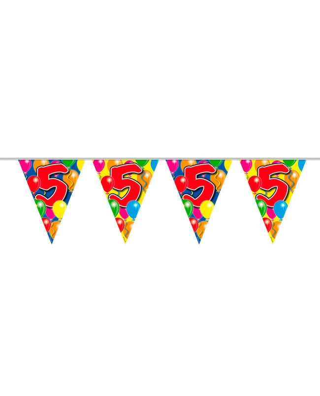 Banderin Globos Nº 5 Plastico 10m