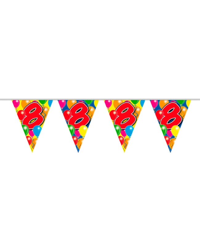 Banderin Globos Nº 8 Plastico 10m