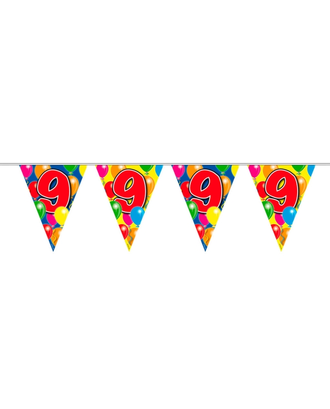 Banderin Globos Nº 9 Plastico 10m