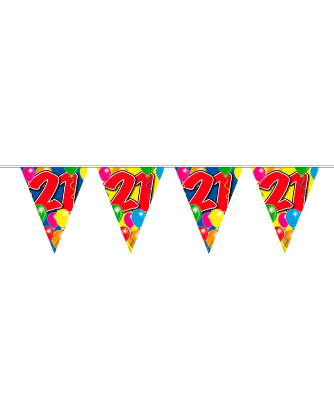 Banderin Globos Nº 21 Plastico 10m
