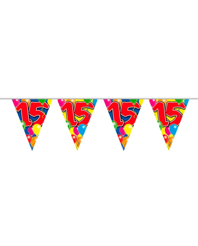 Banderin Globos Nº 15 Plastico 10m