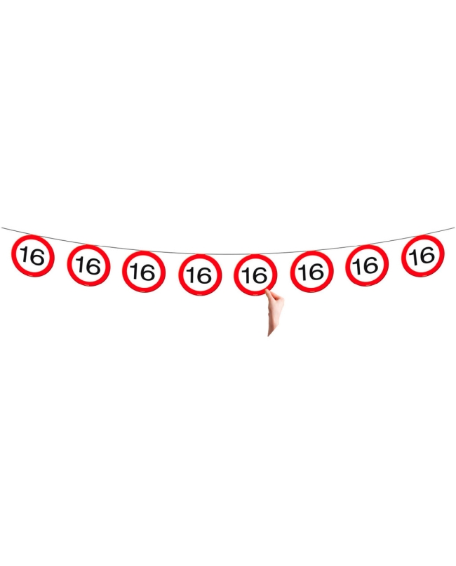 Banderin Señal Trafico Nº 16 Papel 12m