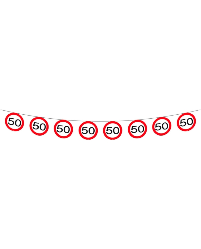 Banderin Señal Trafico Nº 50 Papel 12m