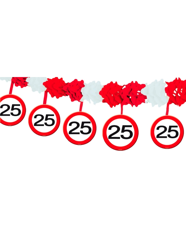 Guirnalda Señales Trafico Nº 25 Colgt. Papel 4m