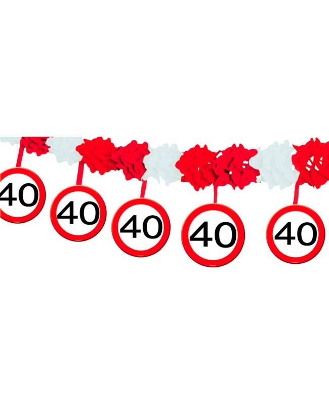 Guirnalda Señales Trafico Nº 40 Colgt. Papel 4m