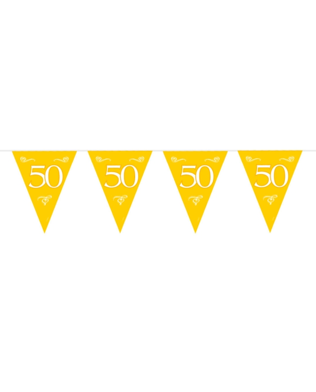 Banderin Oro 50 Aniversario Plastico 10m