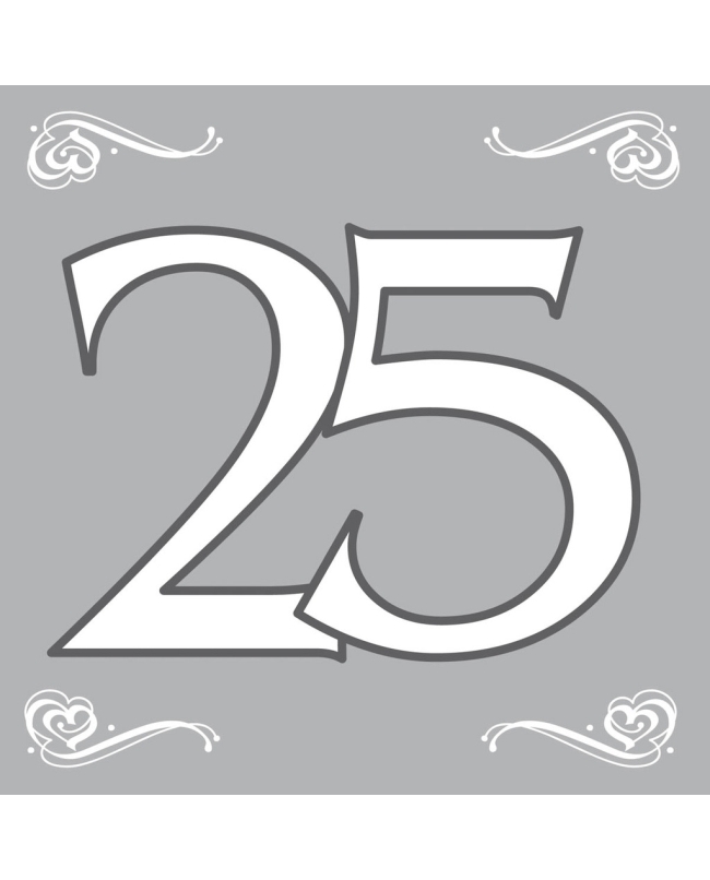 Servilletas 33X33 Plata 25 Aniversario