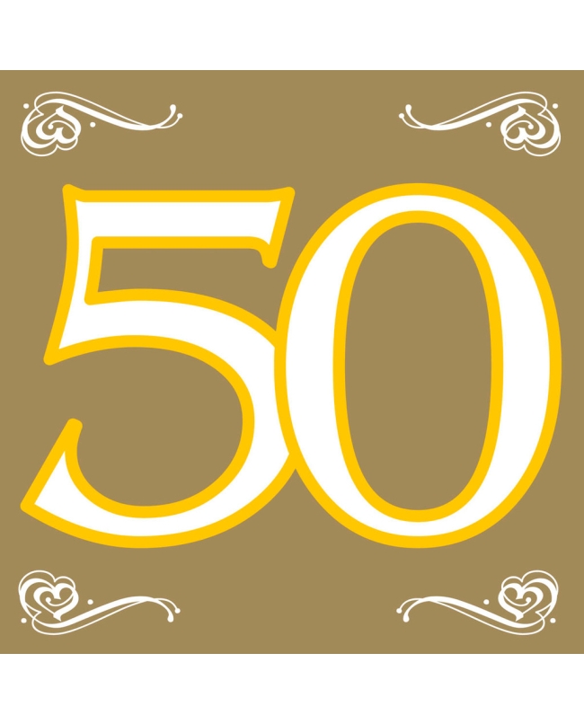 Servilletas 33X33 Oro 50 Aniversario