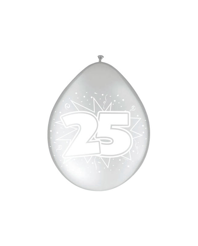 Globo Latex Plata 25 Aniversario