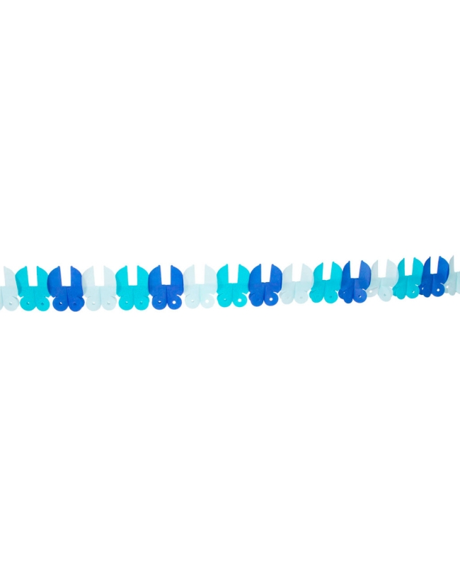 Guirnalda Carrito Bebe Azul 6m Papel