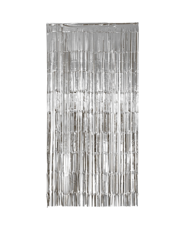 Cortina Flecos Foil Plateada 1X2m