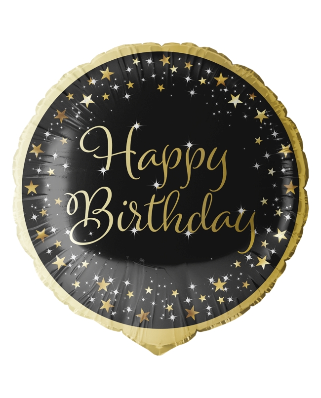 18/45cm Holgr. Cumple Estrellado Oro H.Bday