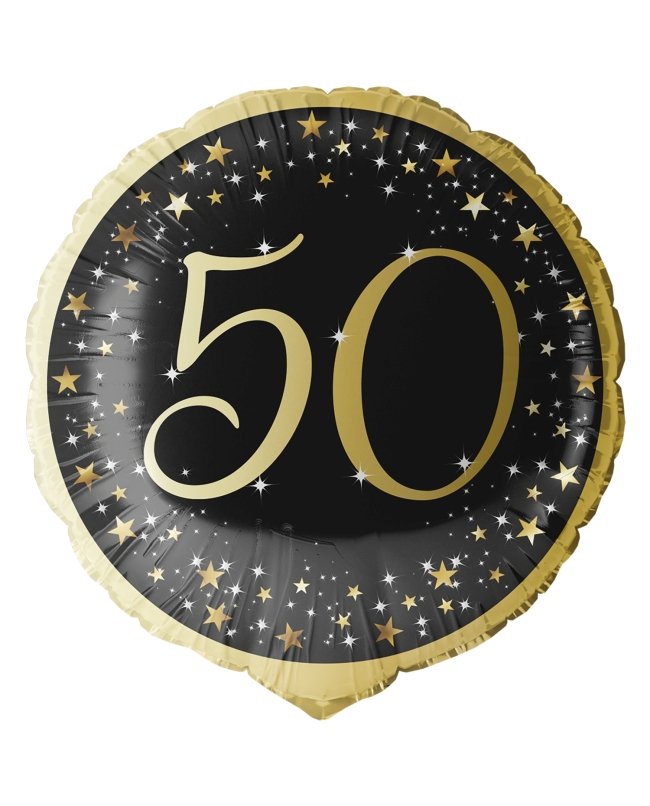 18/45cm Holgr. Cumple Estrellado Oro 50