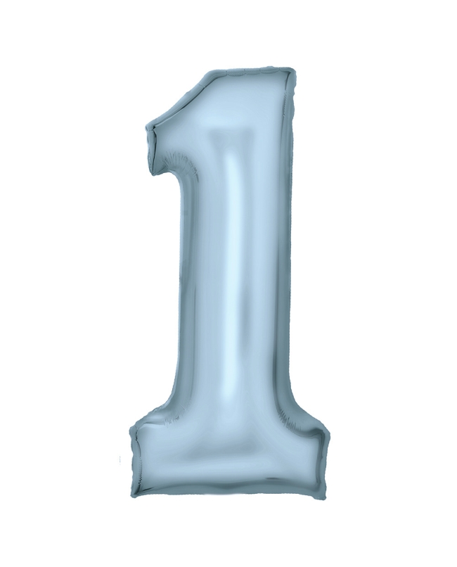 Forma Numero 1 Azul Pastel Seda 86cm