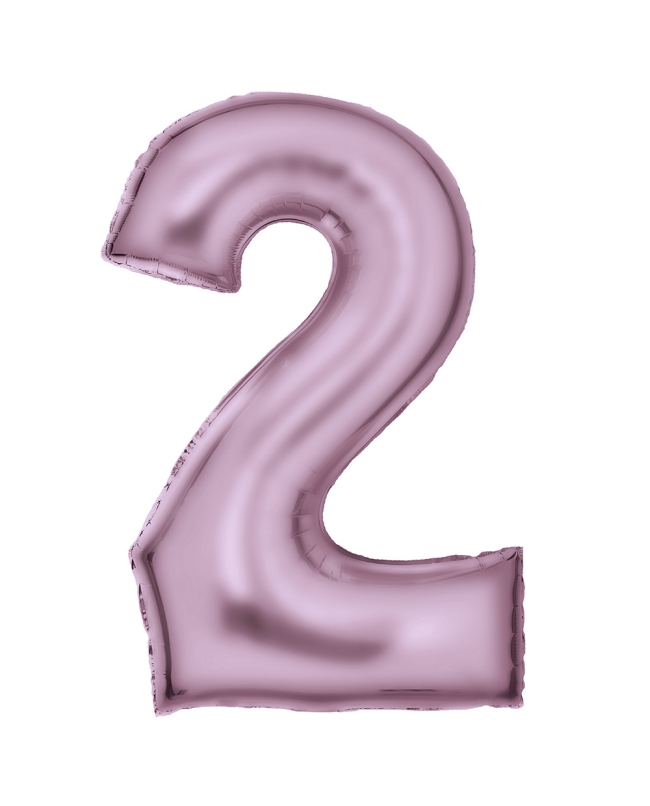 Forma Numero 2 Rosa Pastel Seda 86cm