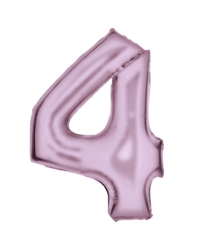 Forma Numero 4 Rosa Pastel Seda 86cm