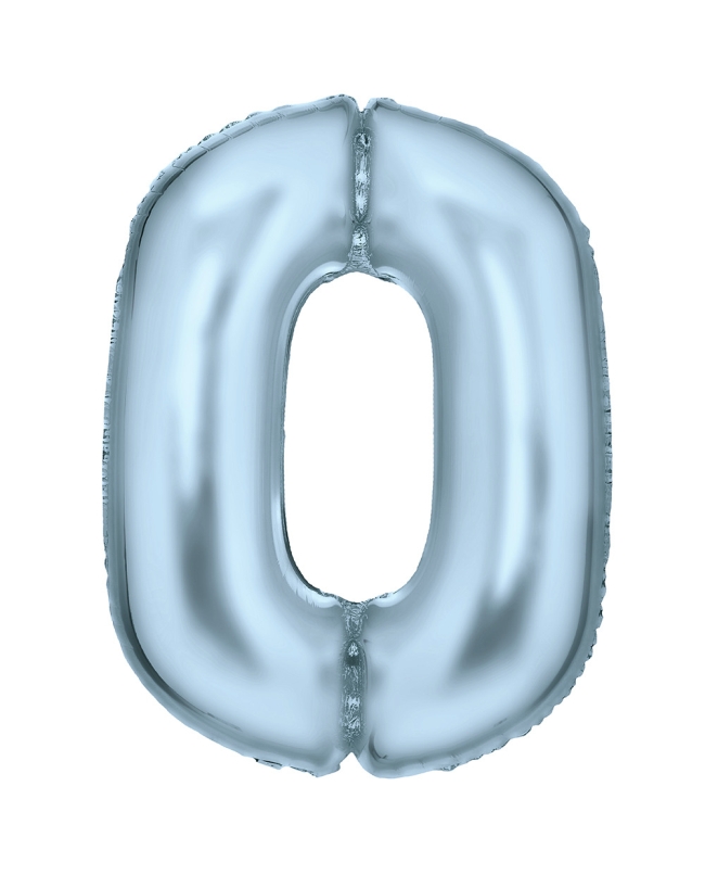 Forma Numero 0 Azul Pastel Seda 86cm