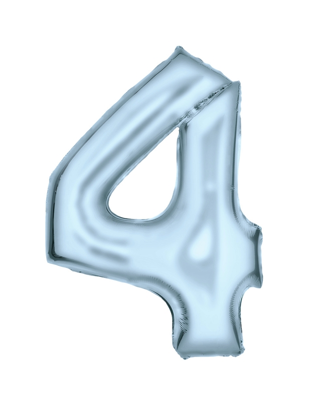 Forma Numero 4 Azul Pastel Seda 86cm