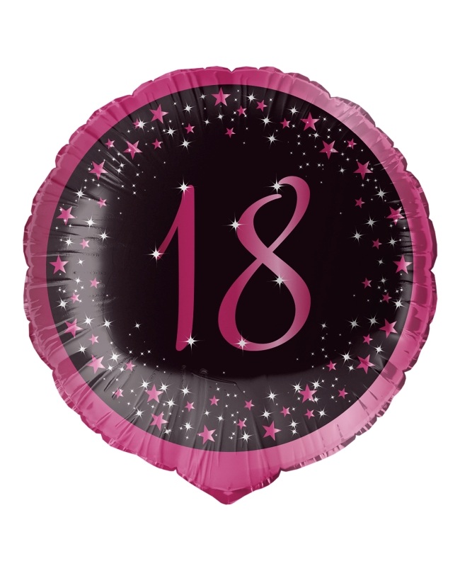 18/45cm Holgr. Cumple Estrellado Rosa 18
