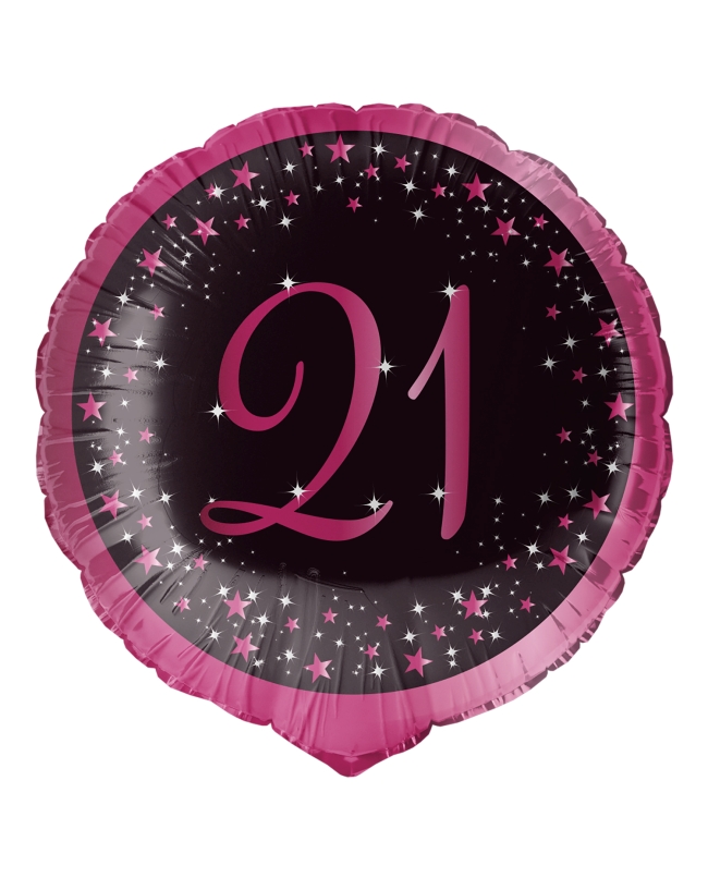 18/45cm Holgr. Cumple Estrellado Rosa 21