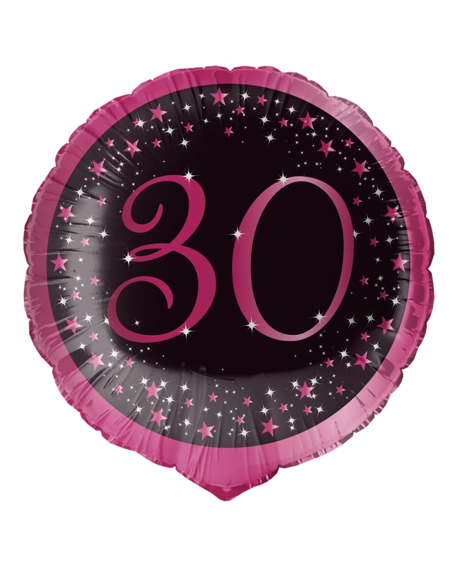 18/45cm Holgr. Cumple Estrellado Rosa 30