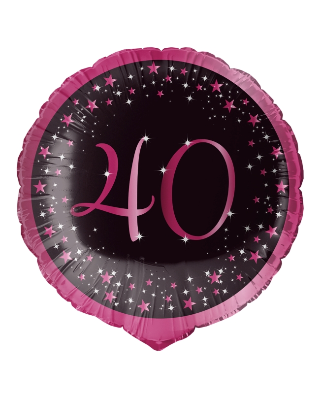 18/45cm Holgr. Cumple Estrellado Rosa 40