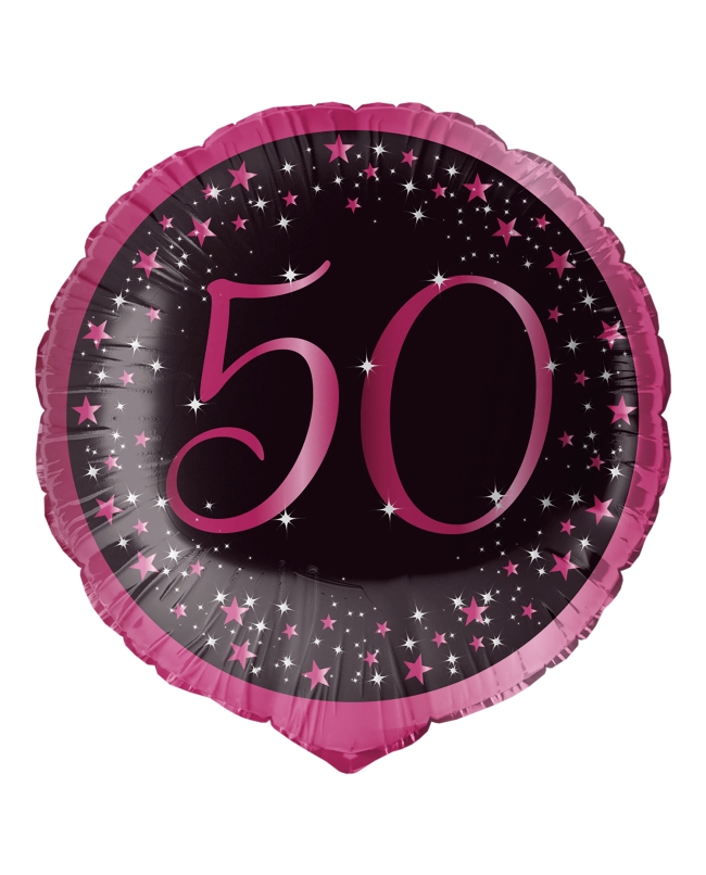 18/45cm Holgr. Cumple Estrellado Rosa 50