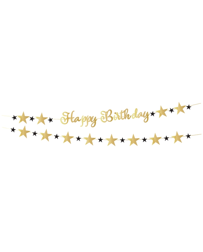 Guirnalda Cumple Estrellado Oro Happy Birthday 213 X 16cm