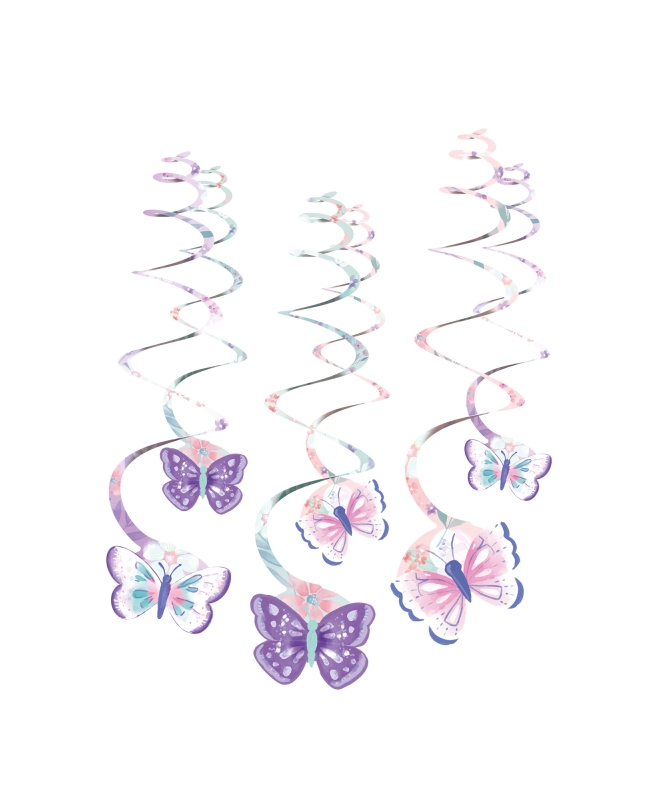 Decor. Colg. Espiral Mariposas 61cm