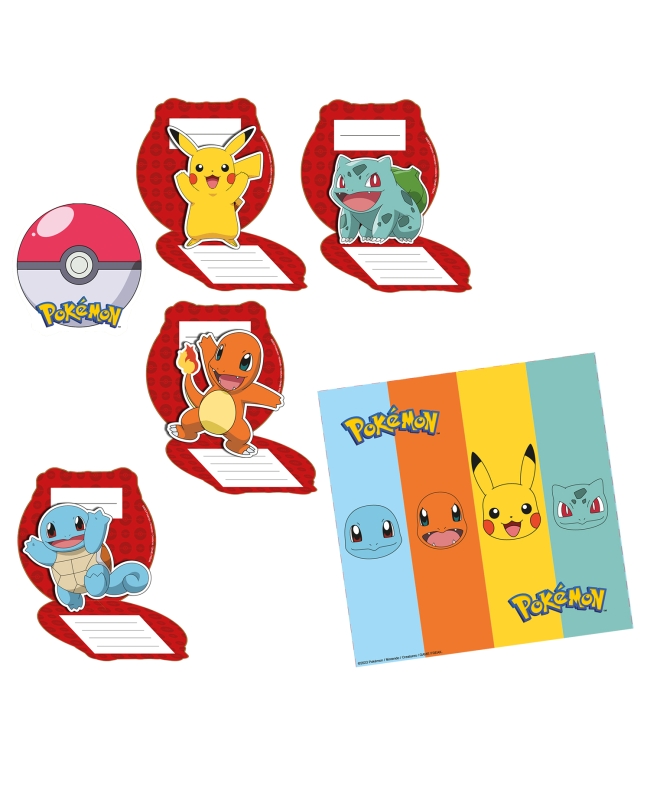 Invitaciones Pokemon 2024 11X11cm 