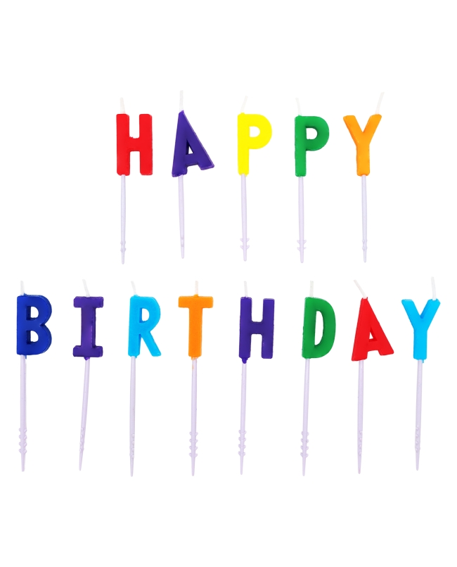 Velas Letras Happy Birthday Multicolor 7.7cm