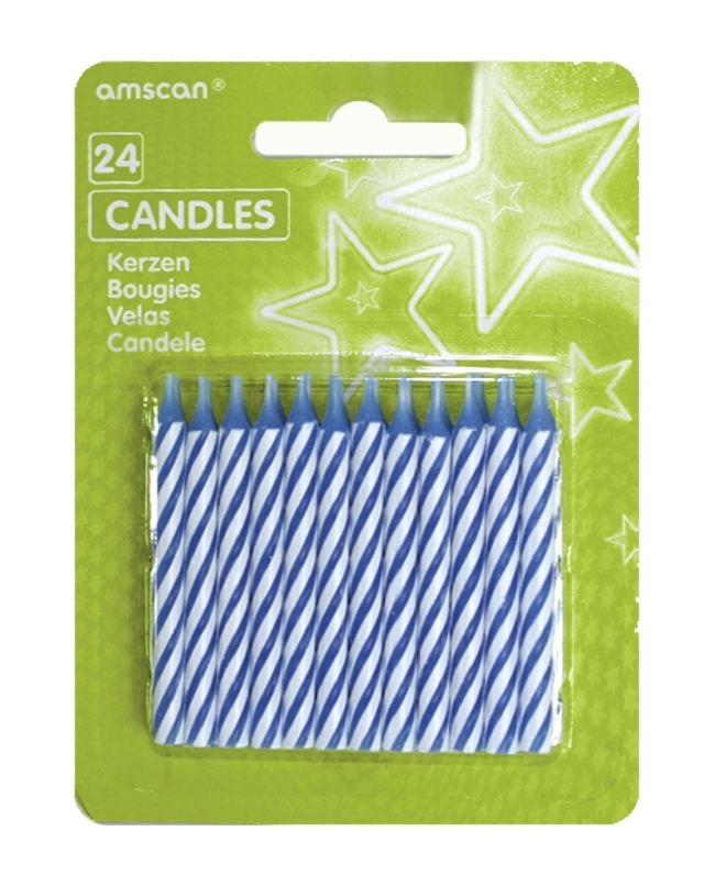 Velas Espiral Azul + Sujetavelas 6.3 cm