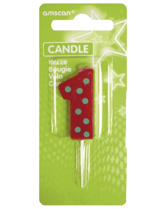 Vela Puntos Y Rayas Nº 1 7,6cm