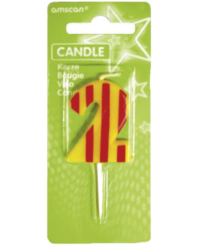 Vela Puntos Y Rayas Nº 2 7,6cm