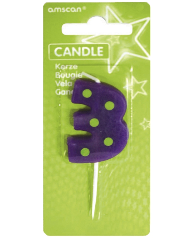 Vela Puntos Y Rayas Nº 3 7,6cm