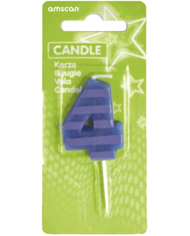 Vela Puntos Y Rayas Nº 4 7,6cm