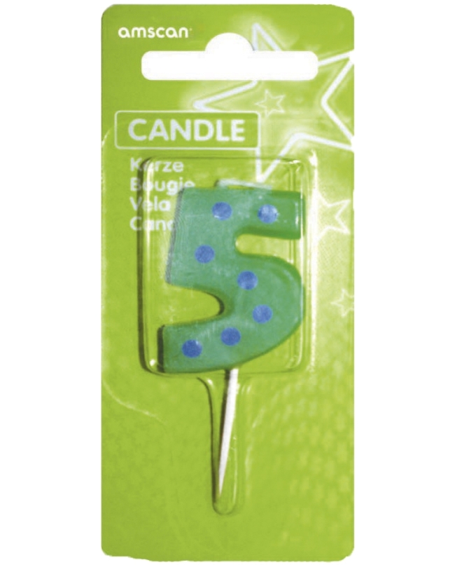 Vela Puntos Y Rayas Nº 5 7,6cm