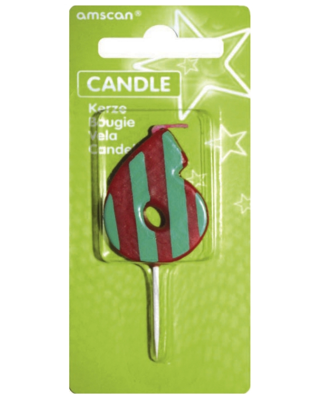 Vela Puntos Y Rayas Nº 6 7,6cm