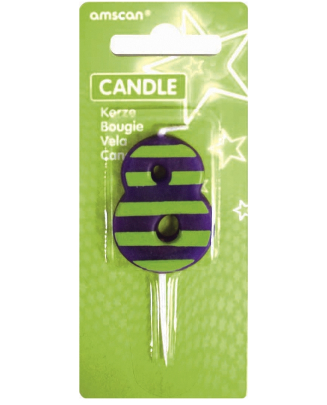 Vela Puntos Y Rayas Nº 8 7,6cm