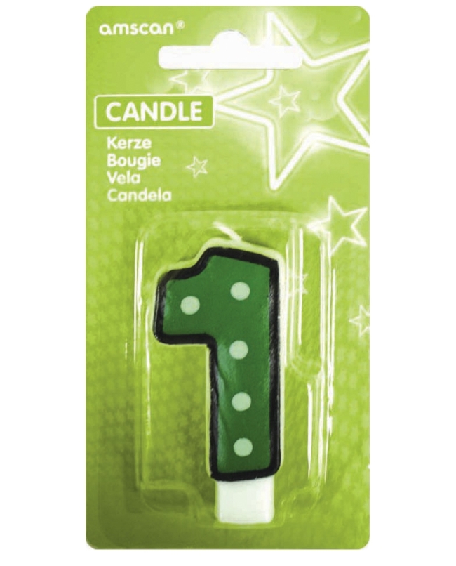Vela Puntitos Borde Negro 7,6cm Nº 1