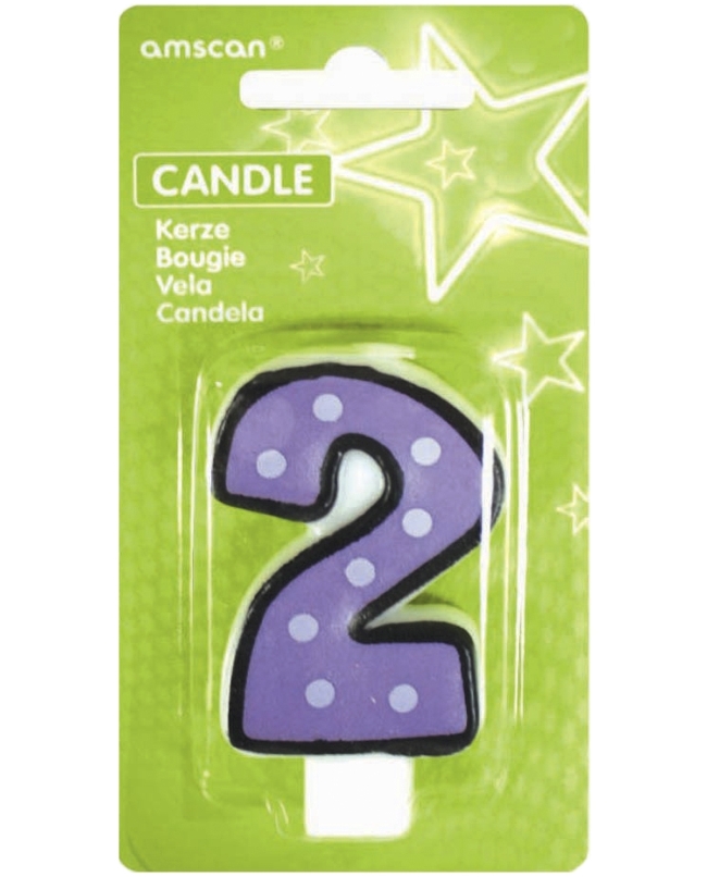 Vela Puntitos Borde Negro 7,6cm Nº 2