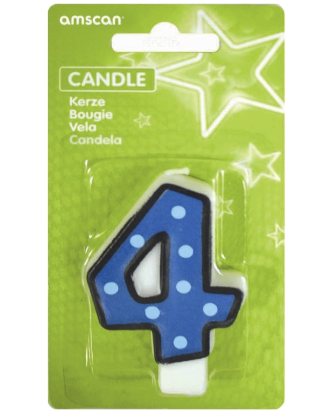 Vela Puntitos Borde Negro 7,6cm Nº 4