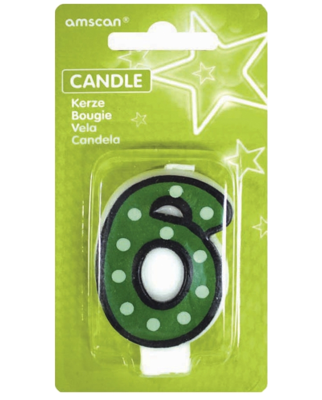 Vela Puntitos Borde Negro 7,6cm Nº 6