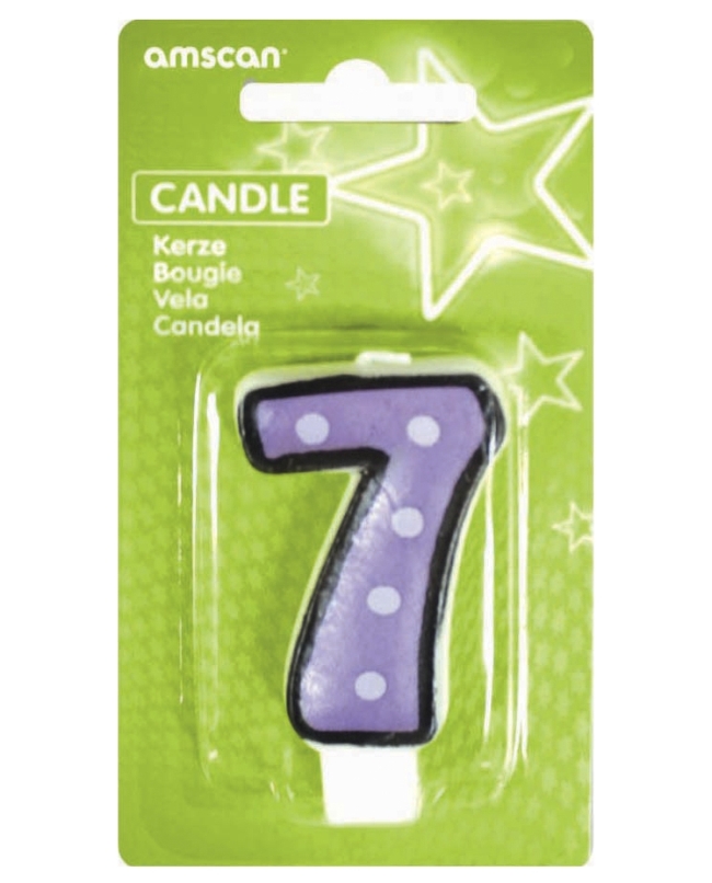 Vela Puntitos Borde Negro 7,6cm Nº 7