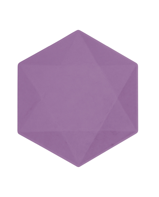 Platos Hexag. 26X22.6cm Vert Decor Morado Oscuro